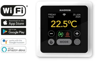 MAGNUM MRC² WiFi-klokthermostaat RAL 9010 Polar wit
