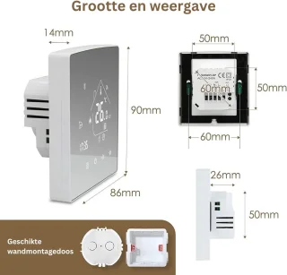 MKSS® Draadloze Wifi Thermostaat Wit