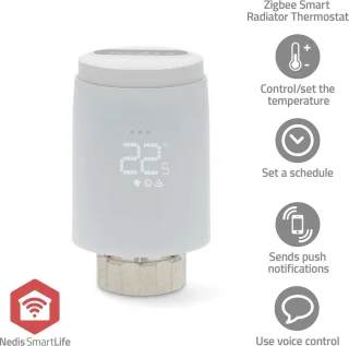 Nedis SmartLife Radiatorknop Zigbee Wit