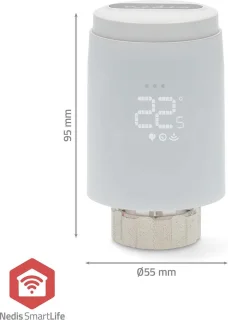Nedis SmartLife Radiatorknop Zigbee Wit