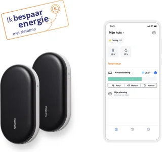 Netatmo Intelligente Airconditioning Bediening Zwart Duo Pack
