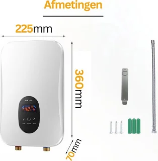 Oxyflowzy Doorstroomverwarmer met Douchekop Set Touchscreen