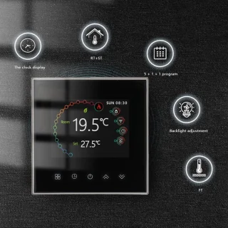 Programmeerbare thermostaat met touchscreen voor water-, elektrische- en cv-verwarming