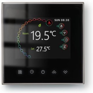 Strakke programmeerbare Wi‑Fi thermostaat voor elke verwarmingsvorm