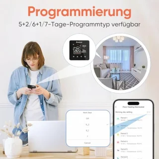 Programmeerbare thermostaat voor elektrische vloerverwarming
