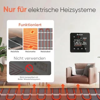 Programmeerbare thermostaat voor elektrische vloerverwarming