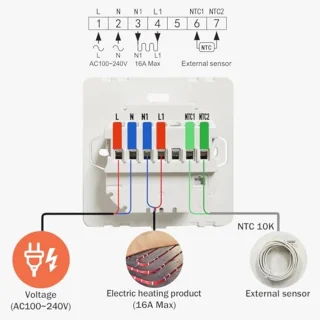 Programmeerbare thermostaat voor elektrische vloerverwarming