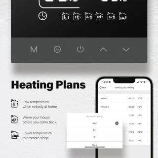 Programmeerbare WiFi-thermostaat voor elektrische vloerverwarming 16A