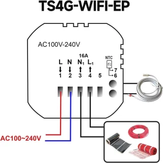 Programmeerbare WiFi-thermostaat voor elektrische vloerverwarming 16A