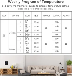 Programmeerbare WiFi-thermostaat voor waterverwarming