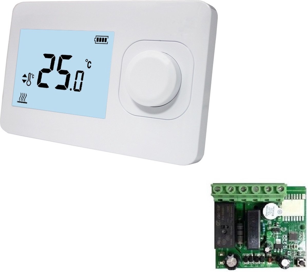 De QH Basic Easy Thermostaat + Mini Inbouw Ontvanger in één oogopslag