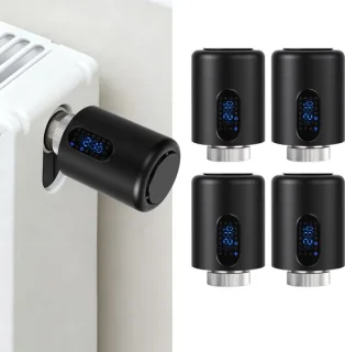 Radiator thermostaat wifi zwart 4-pack