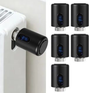 Radiator thermostaat wifi zwart 5-pack