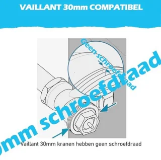 Radiatoradapter M30 x 1,5 thermostaatventiel 30 mm