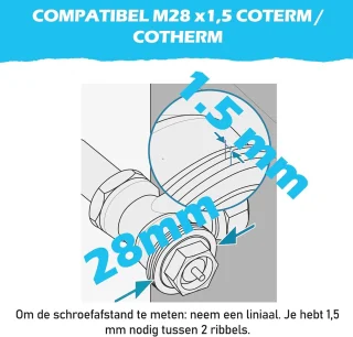 Radiatoradapter set M28 naar M30, 2 stuks