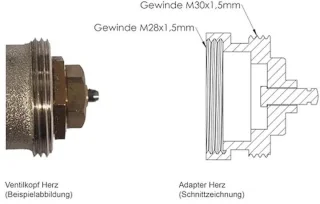 Radiatorthermostaatadapter M28 x 1,5 mm