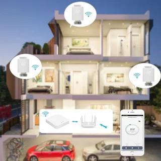 Radiatorthermostaatset met Zigbee Gateway en WiFi