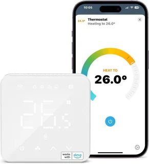 Refoss Meross Smart Wi-Fi Thermostaat voor Combi Boiler en Vloerverwarming 240V Wit