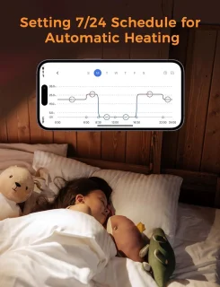 Refoss Meross Smart Wi-Fi Thermostaat voor Combi Boiler en Vloerverwarming 240V Wit