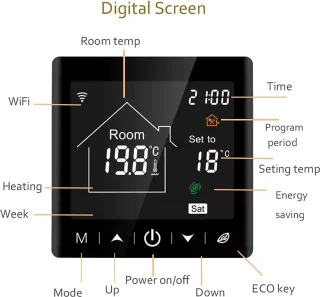 ShopGlobe Slimme Thermostaat WiFi Touchscreen