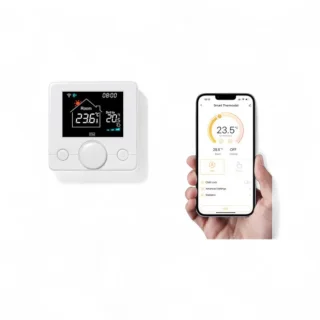 Slimme Draadloze Thermostaat met Draaiknop en RF Ontvanger
