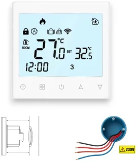 Slimme Inbouw Thermostaat Chronoscherm Wit 3amp 4-Draads