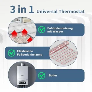 Slimme inbouwthermostaat 16A glazen schijf wit