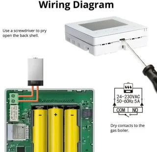 Slimme Opbouw Thermostaat 3AMP Wit 2-draads aansluiting