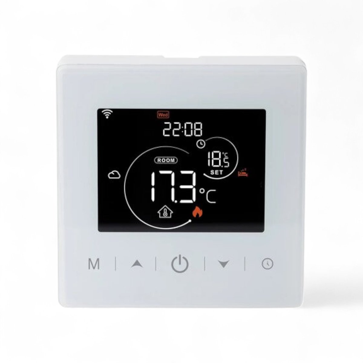 De Slimme Opbouw Thermostaat 3AMP Wit 2-draads aansluiting in één oogopslag