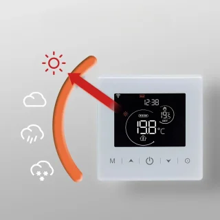 Slimme Opbouw Thermostaat 3AMP Wit 2-draads aansluiting