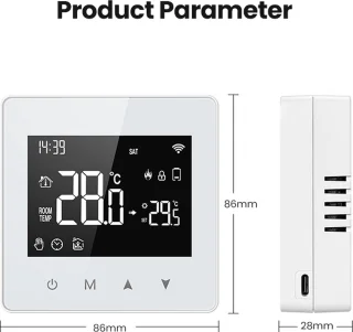 Slimme Opbouw Thermostaat Wit 3amp USB-C & AAA