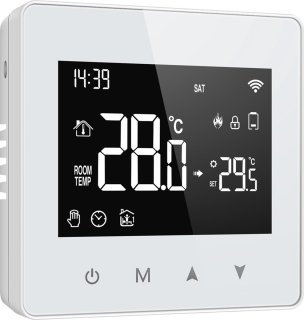 Slimme Opbouw Thermostaat Wit 3amp USB-C & AAA