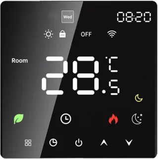 Slimme programmeerbare thermostaat - zwart