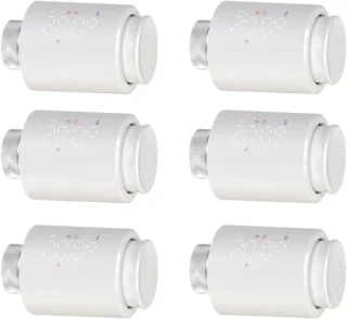 Slimme radiatorkraan regelaar 6 stuks wit
