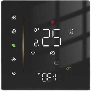 Slimme thermosta - kamertemperatuur regelaar - zwart