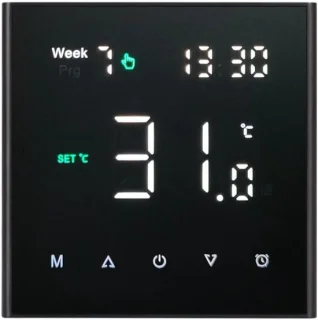 Slimme thermostaat - 8.6 x 8.6 cm - zwart
