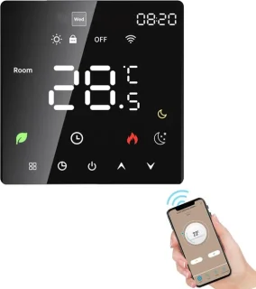 Slimme thermostaat 86x86mm zwart