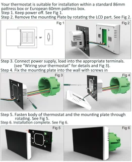 Slimme Thermostaat Inbouw 3amp 4-Draads Wit Vierkant