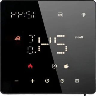 Slimme Thermostaat - Programmeerbare WiFi - Comfort Thuis - Touchscreen Bediening - 16A - Zwart