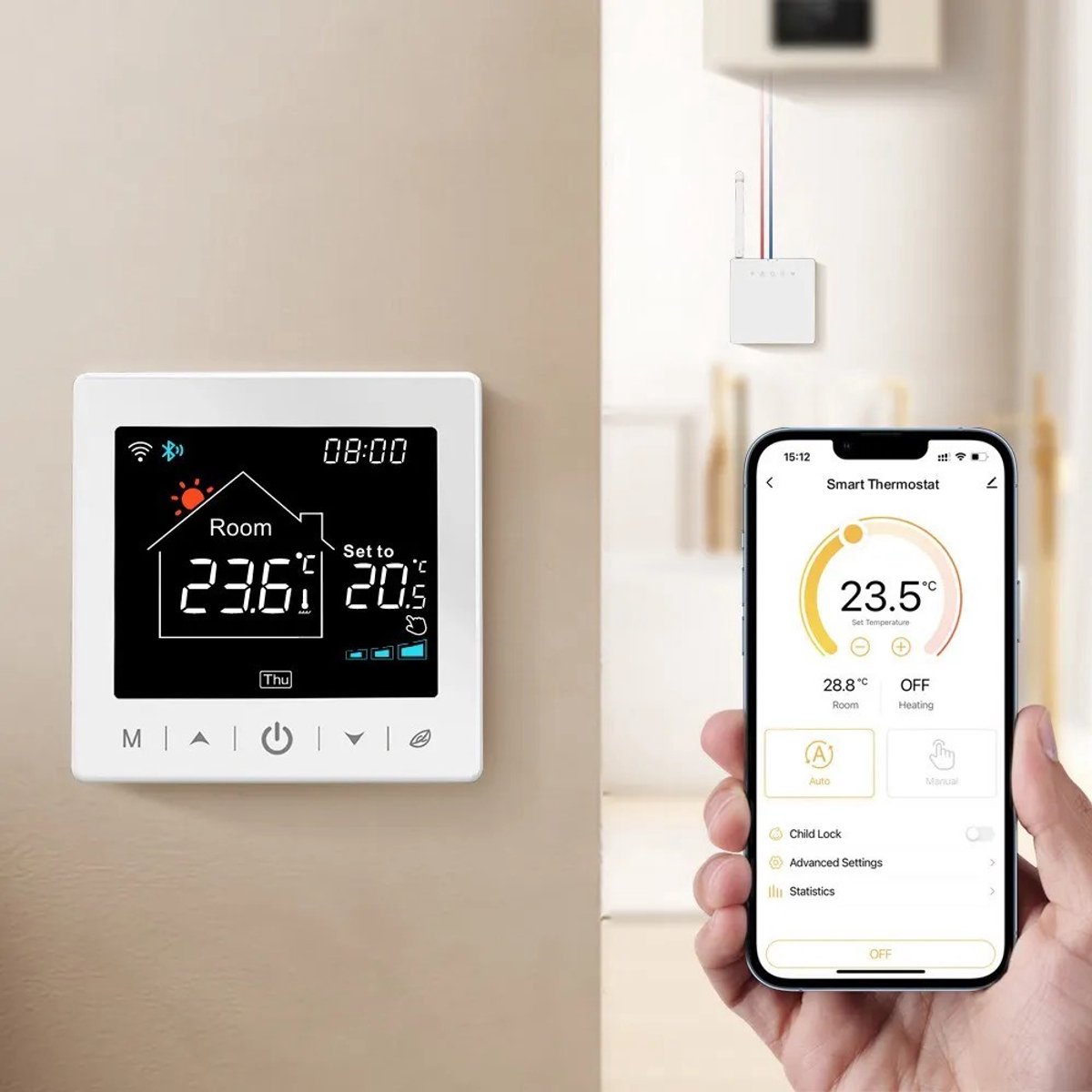 Wat vinden we goed aan de Slimme Thermostaat RF Wit 3amp USB-C AAA Voeding
