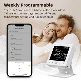 Slimme Thermostaat RF Wit 3amp USB-C & AAA Voeding