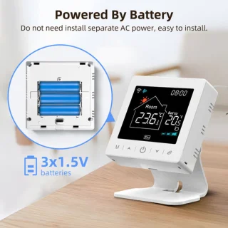 Slimme Thermostaat RF Wit 3amp USB-C & AAA Voeding