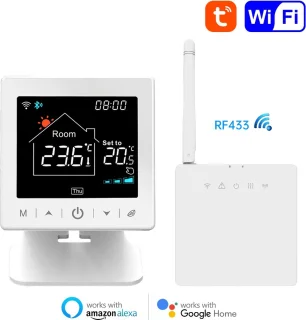Slimme Thermostaat RF Wit 3amp USB-C & AAA Voeding