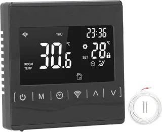 Slimme thermostaat - temperatuurregelaar - 85x85 mm - zwart