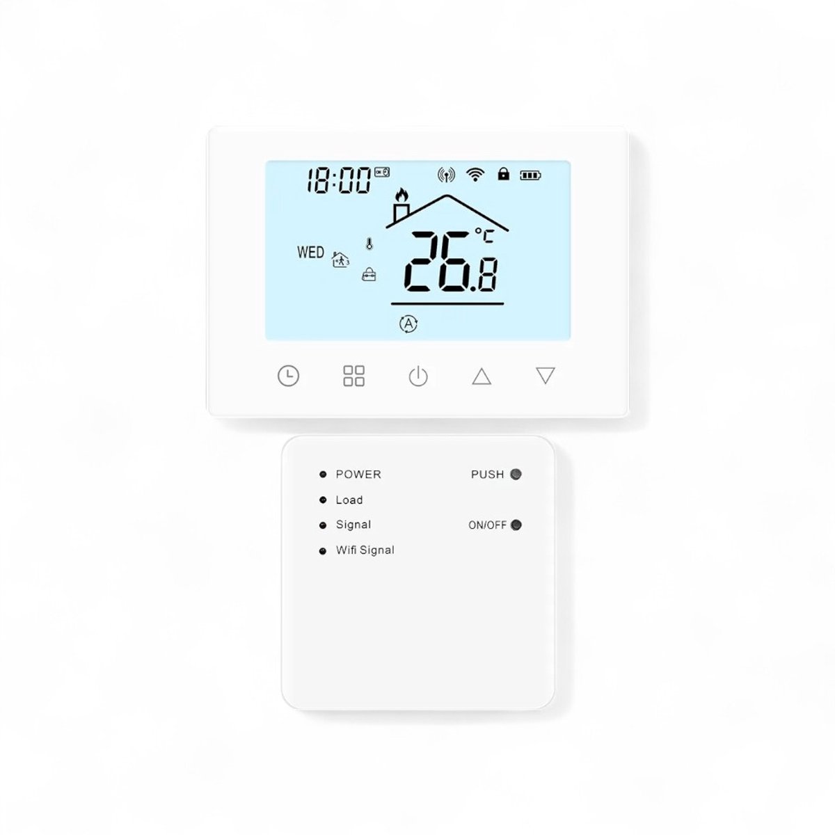 De Slimme Thermostaat Touchscreen Wit - Draadloos met RF Ontvanger in één oogopslag