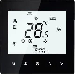 Slimme thermostaat verwarmingscontroller zwart