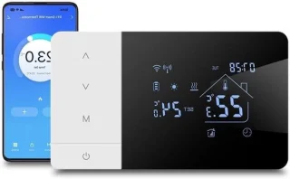 Slimme thermostaat - verwarmingscontroller - zwart-wit