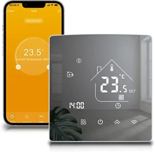 Slimme Thermostaat - Verwarmingsregelaar WiFi - Energie Besparen - App & Spraakbesturing - 5-95°C - Wit