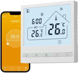 Slimme thermostaat verwarmingsregelaar wit