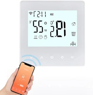 Slimme thermostaat vloerverwarming wit